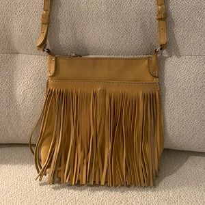 ROOTS LEATHER HIPPY TRIBLE BAG
